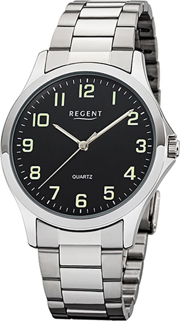 Regent Metall Herren Uhr 1152411 Armband-Uhr silber Metallarmband D2UR1152411