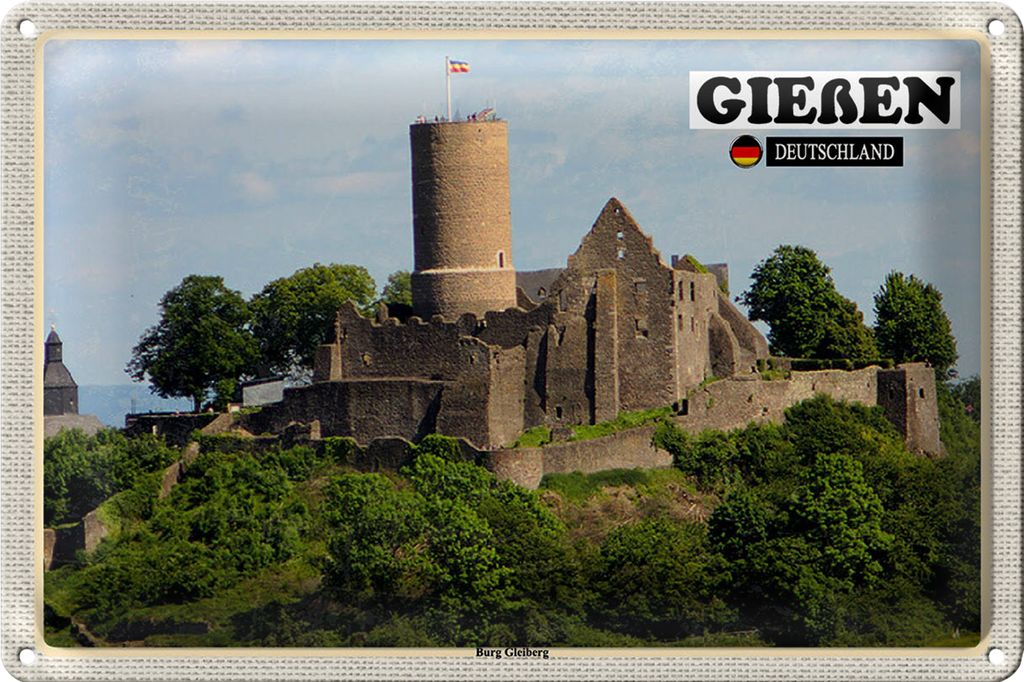 Blechschild Städte Gießen Burg Gleiberg Architektur 40x30cm