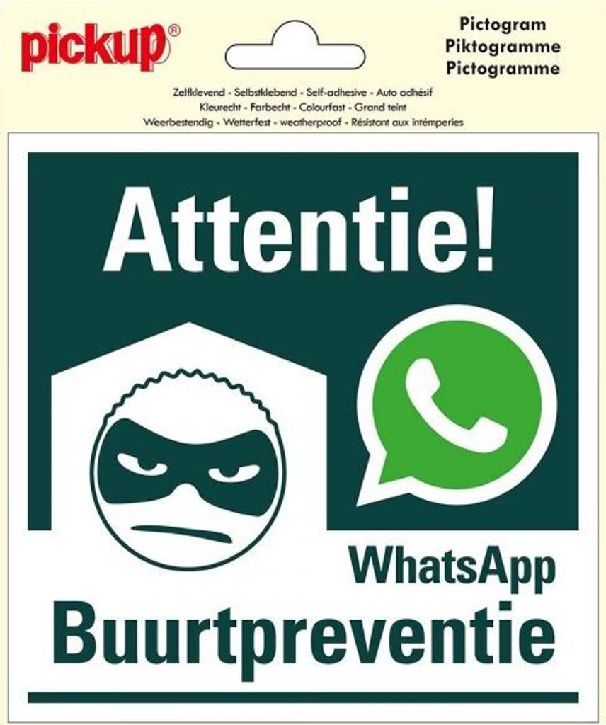 Aufkleber WhatsApp Nachbarschaftswache - 150x150 mm.