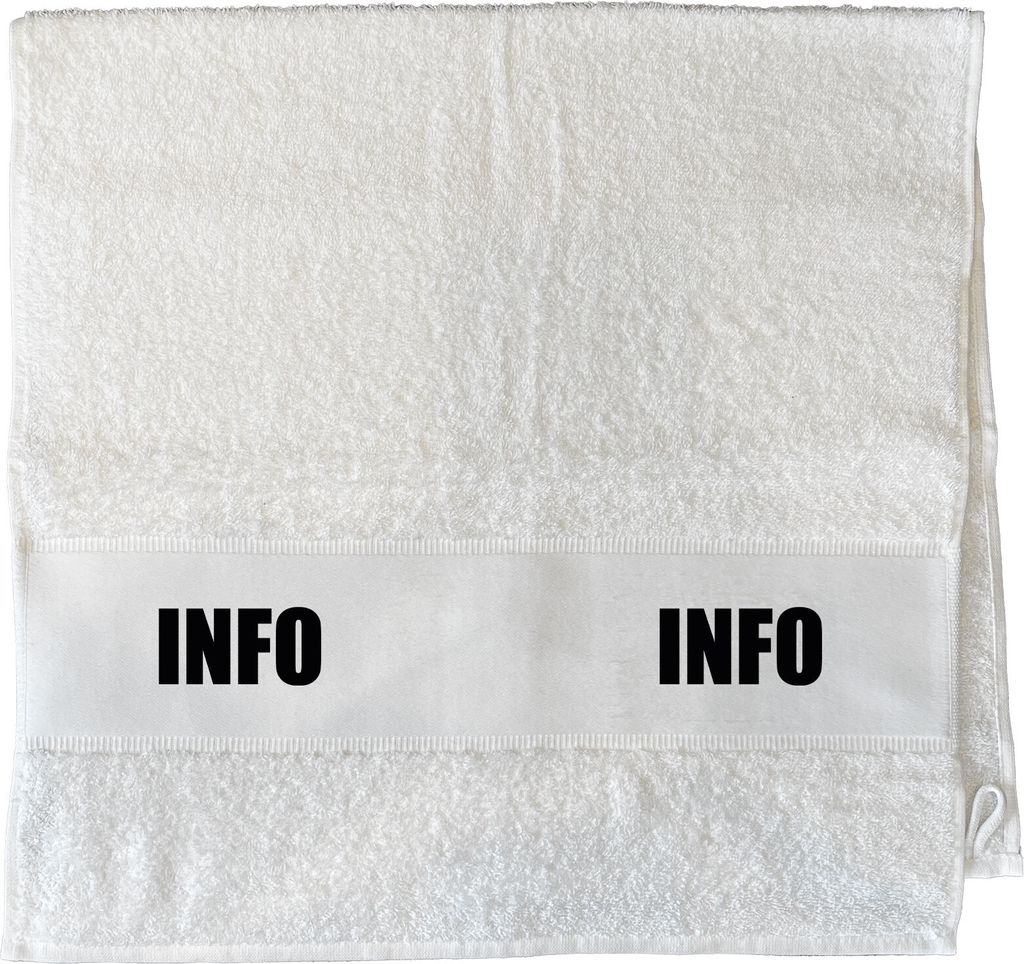 Huuraa Handtuch Info Symbol 50x100cm White Baumwolle Handtuch Geschenkidee