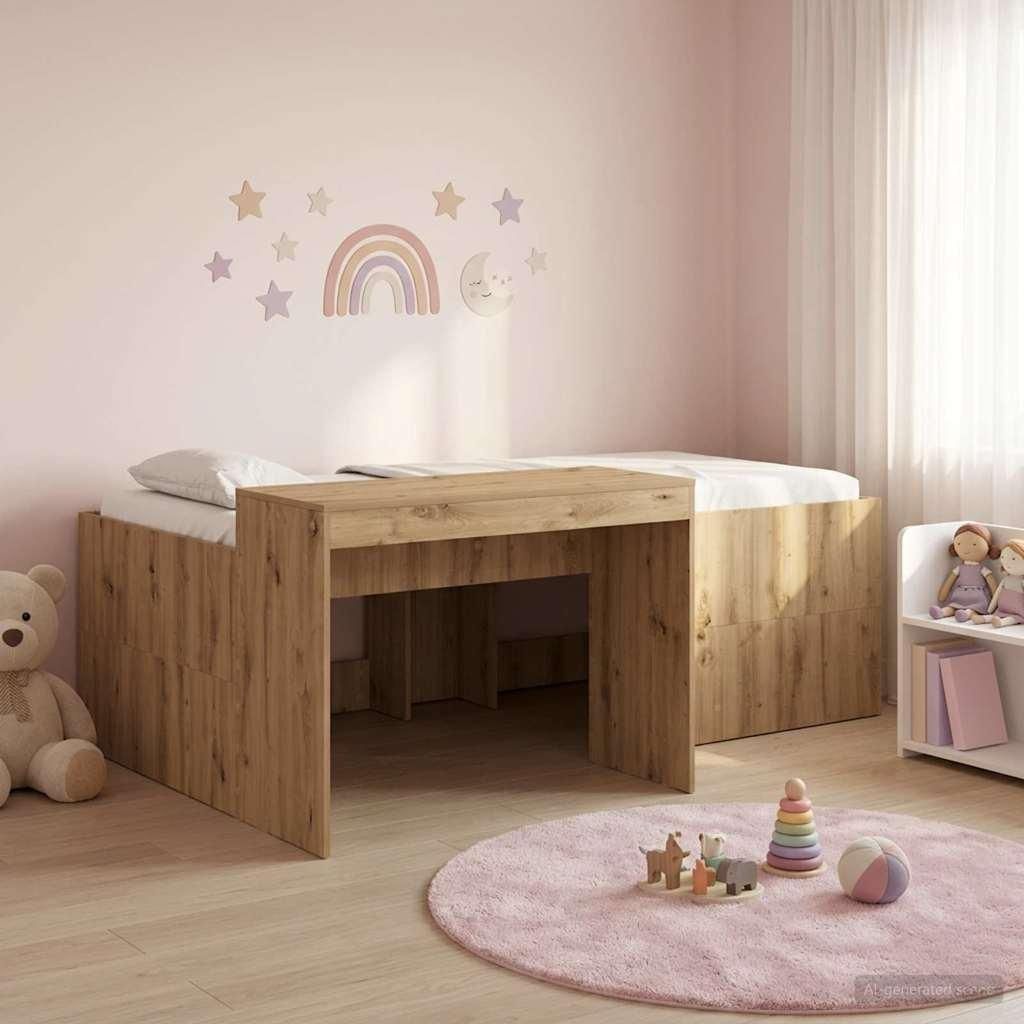 Möbel Hochbett mit Schreibtisch für Kinder Artisan-EicheKlassische Betten - Klassische Betten c4969