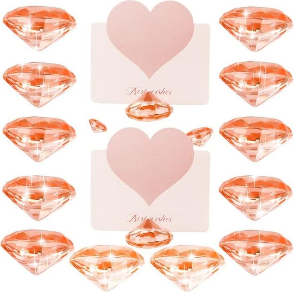 Visitenkartenhalter Hochzeitskarten Diamant Rosa Satz von 12 Stück