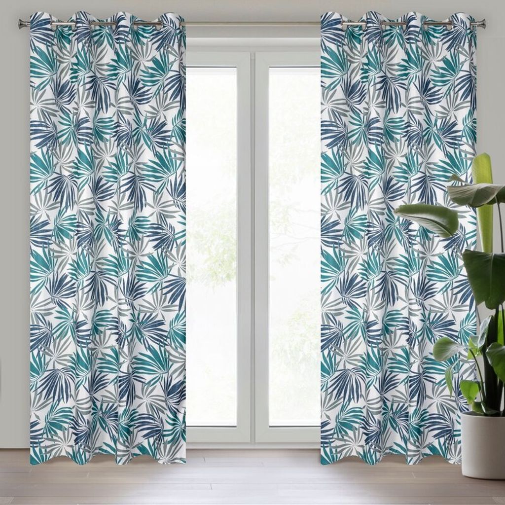 Design91 Vorhang ELINA weiß TU 140x250 cm Ösen Ösenvorhang