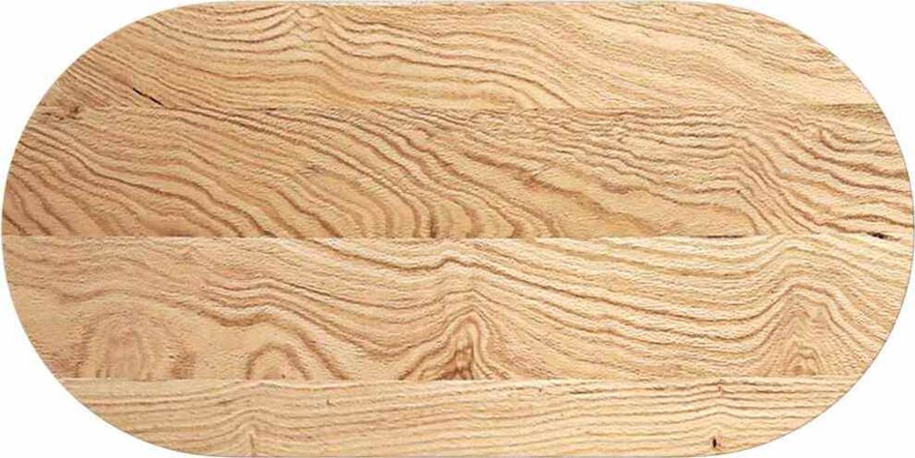 Tischplatte 100x50x2 cm Massivholz Eiche Oval