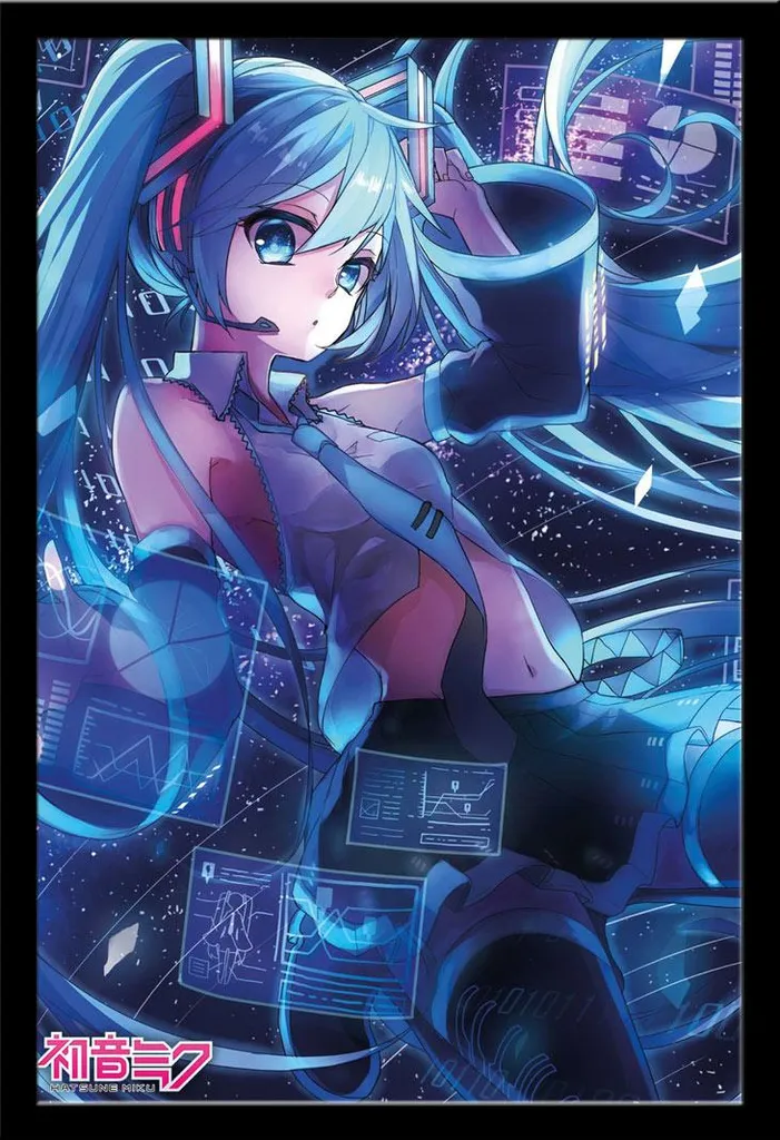 Poster Hatsune Miku avec cadre noir Shinsuke et vitre acrylique robuste