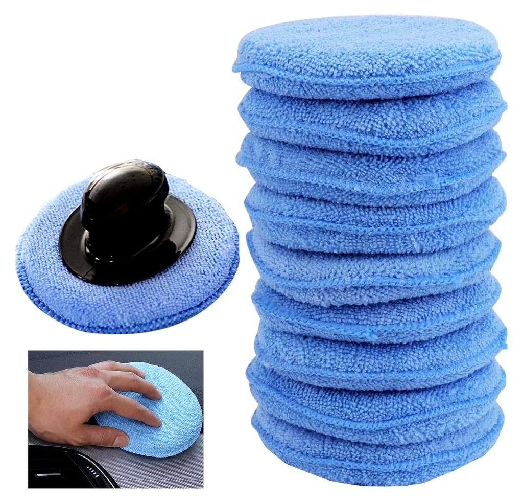 10 Stück Wachsapplikator-Pads, Autoapplikator-Pads, Reinigungsschwämme, Polierpads, Schaumstoffapplikatoren, Mikrofaser Wachsapplikatoren, für W...