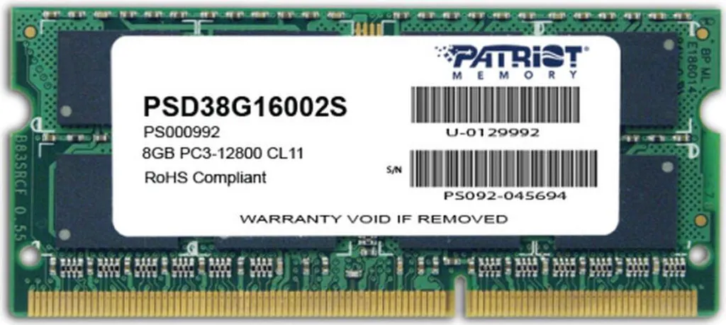 Patriot 8GB DDR3 1600MHz PC3-12800 RAM Desktop - Stabilità Garantita