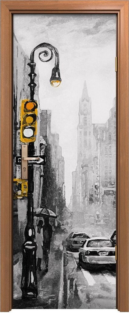 Türposter 70x200 cm Türaufkleber Türtapete Türfolie Klebefolie New York Straße Stadt Autos