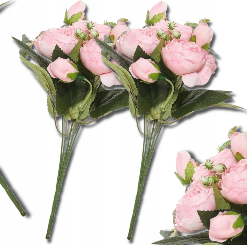 Camerazar Bouquet decorativo artificiale Peonia, rosa, 1pc Immagine del prodotto 