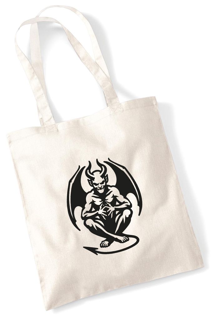 Huuraa Jutebeutel Dämon Fabelwesen 10 Liter Natural Baumwolle Tasche Geschenkidee