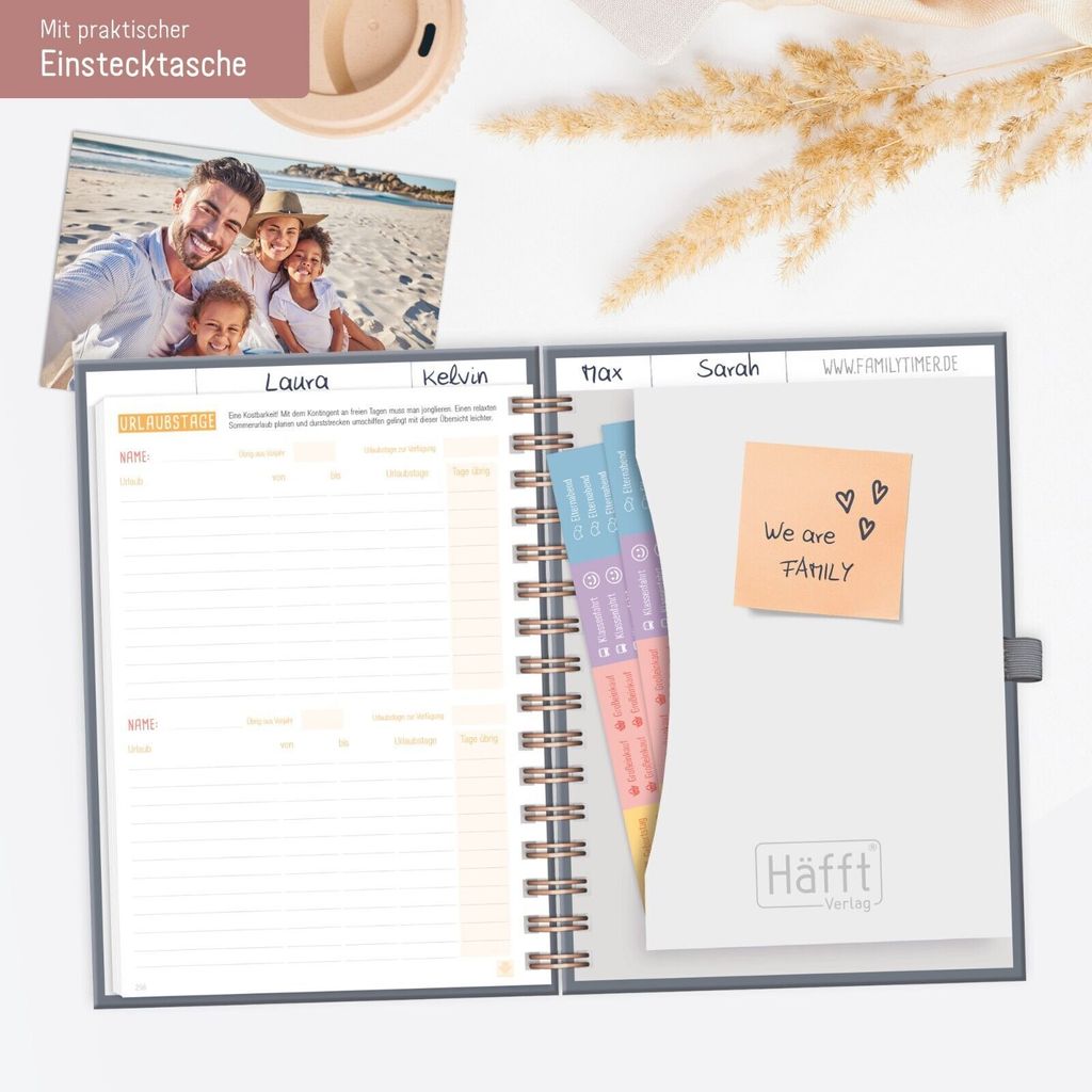 Family-Timer 2025 Deluxe A5+ / 12 Monate / Poppy / vom Produktbild 6