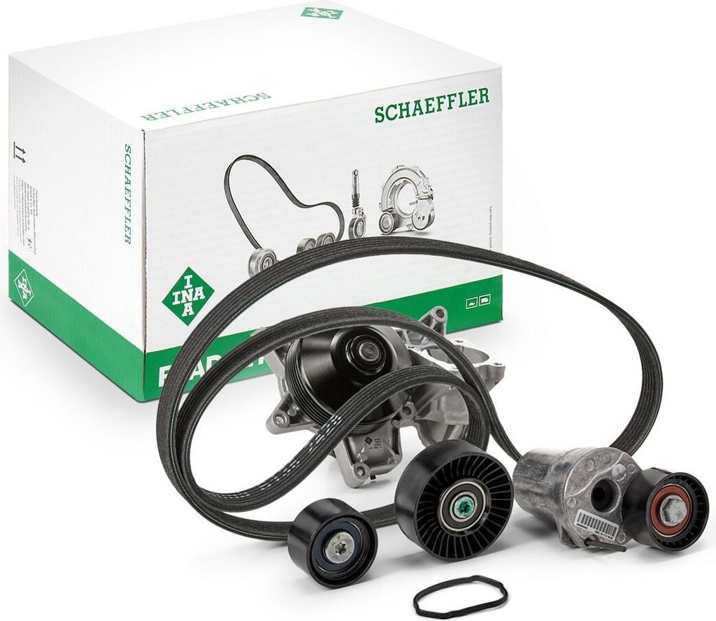 INA 529 0369 30 Wasserpumpe + Keilrippenriemensatz für BMW Produktbild 