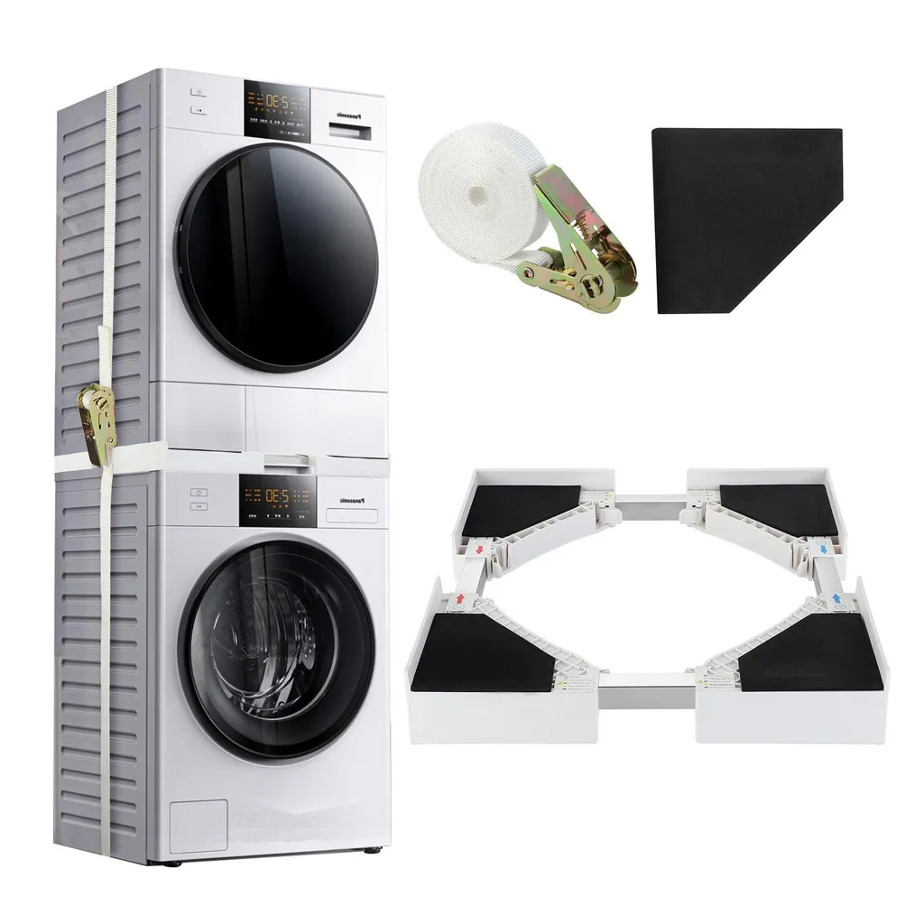 Socle Réglable pour Superposer Lave-linge et Sèche-linge 50-70 cm Blanc