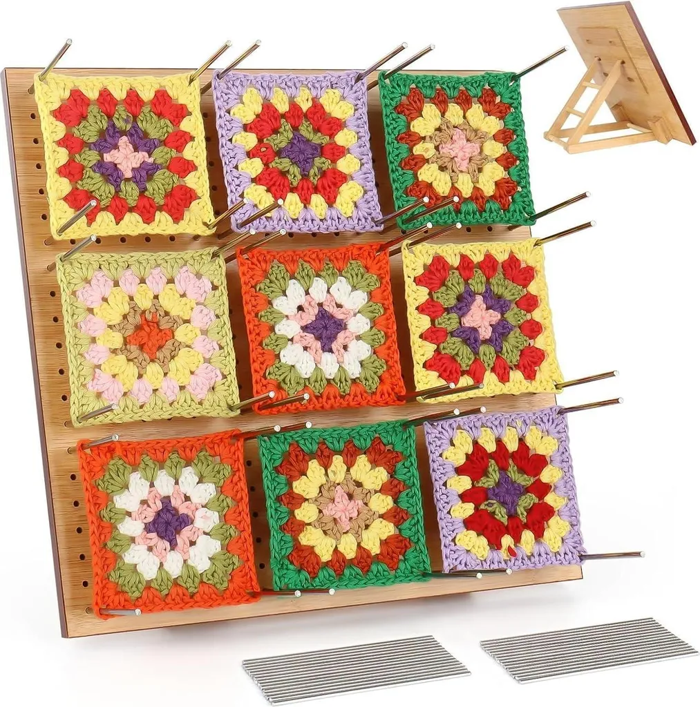 Blocking Board Crochet 29 cm en Bambou avec 30 Tiges en Acier Inoxydable