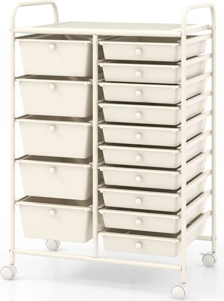 Meuble de rangement 15 tiroirs blanc : stop au désordre sur le bureau