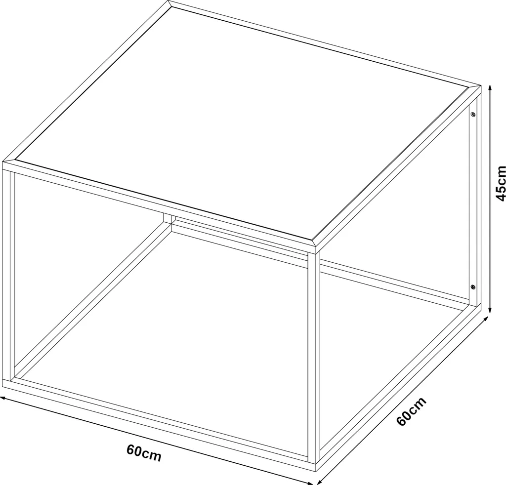 Table basse acier noir mat Solund - Solution gain de place - 60x60x45