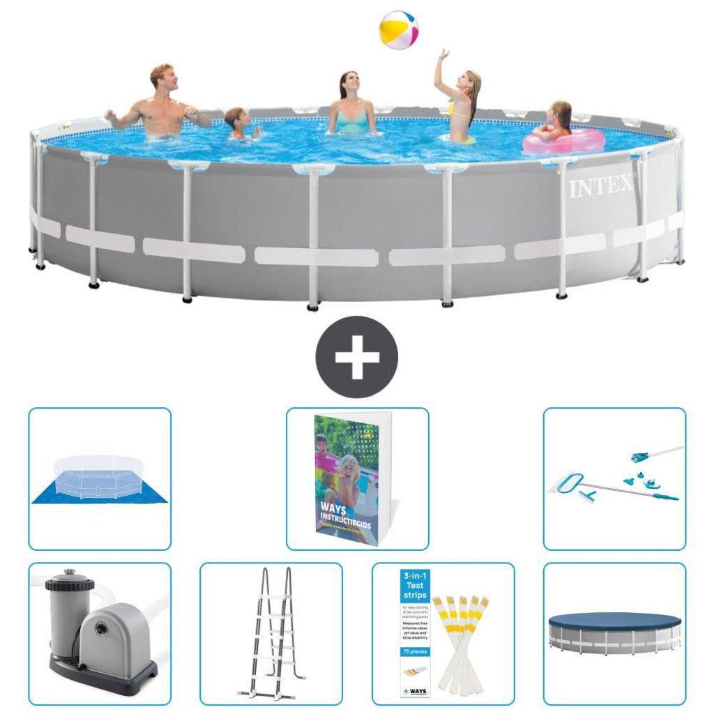 Prism Frame Pool Rund - 610x132 cm - 8-teilig S573