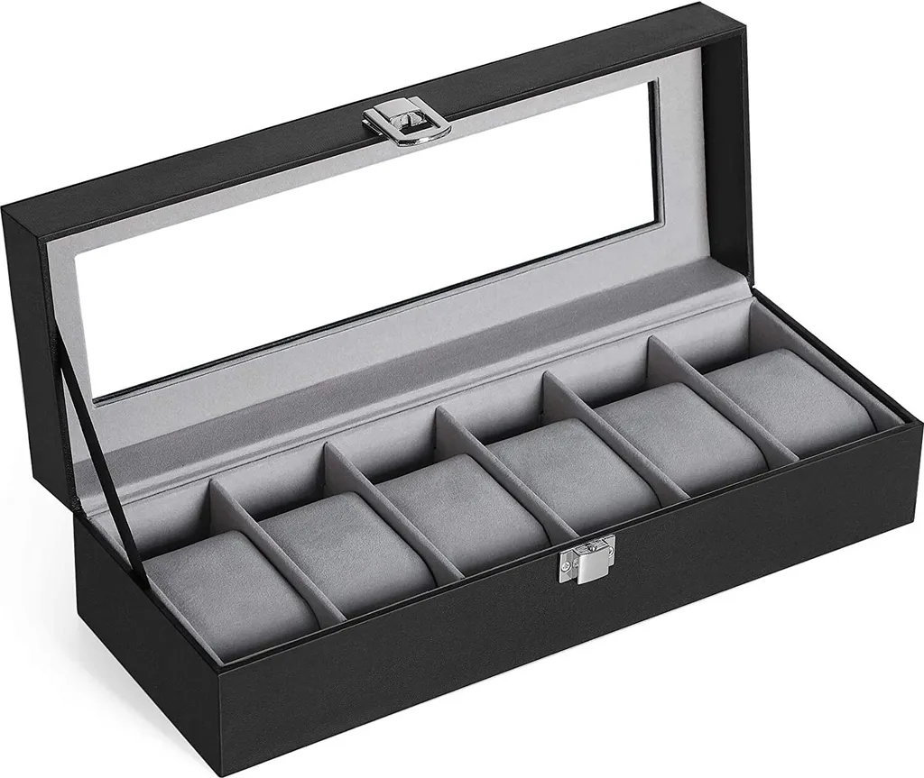 Organisateur de montre pour table de nuit Patrick noir, coffret bijoux