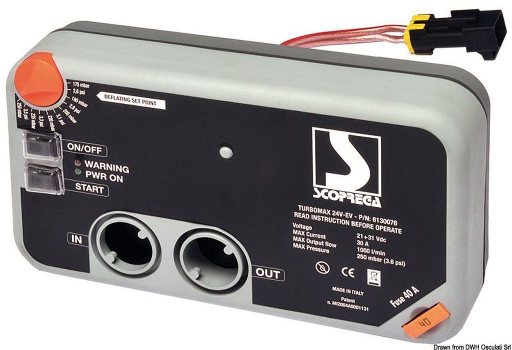 BRAVO Turbo Max Kit Inflator 12 V - Osculati 66.447.01