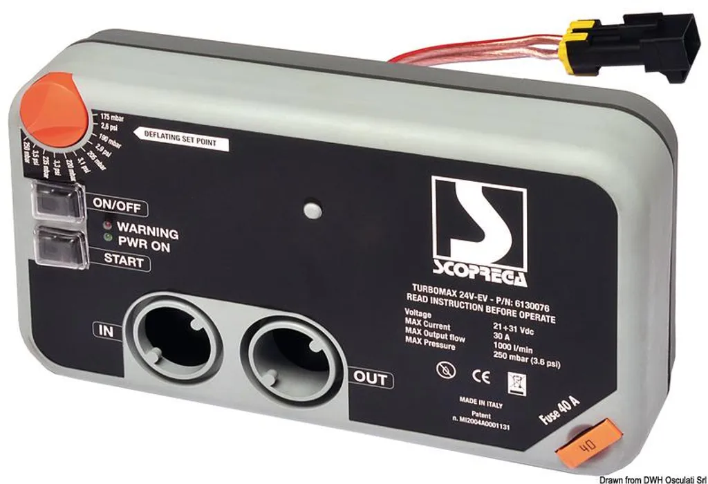 Gonfleur électrique BRAVO Turbo Max 12V pour bateaux et structures PVC