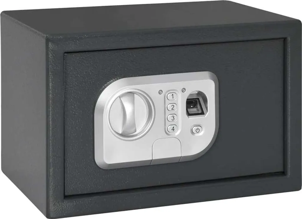 Coffre-fort numérique en acier gris foncé 31x20x20 cm avec serrure