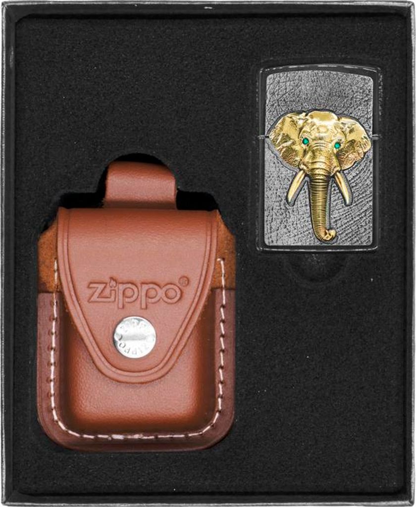 ZIPPO Feuerzeug Set ELEFANT TRI COLOUR Geschenk Nr. 2