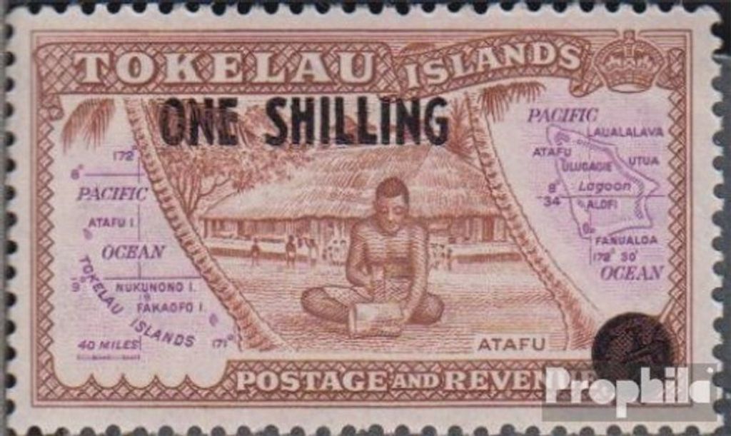 Briefmarken Tokelau 1956 Mi 5 (kompl.Ausg.) Jahrgang 1956 komplett postfrisch Aufdruckausgabe
