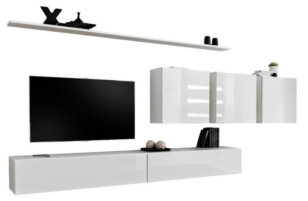 Meublorama AM-SWITCH 7-WW SW 7*7C/95KG, 2 Regale, 5 Tür(en), Weiß, Mitteldichte Faserplatte (MDF), 400 mm, 3400 mm