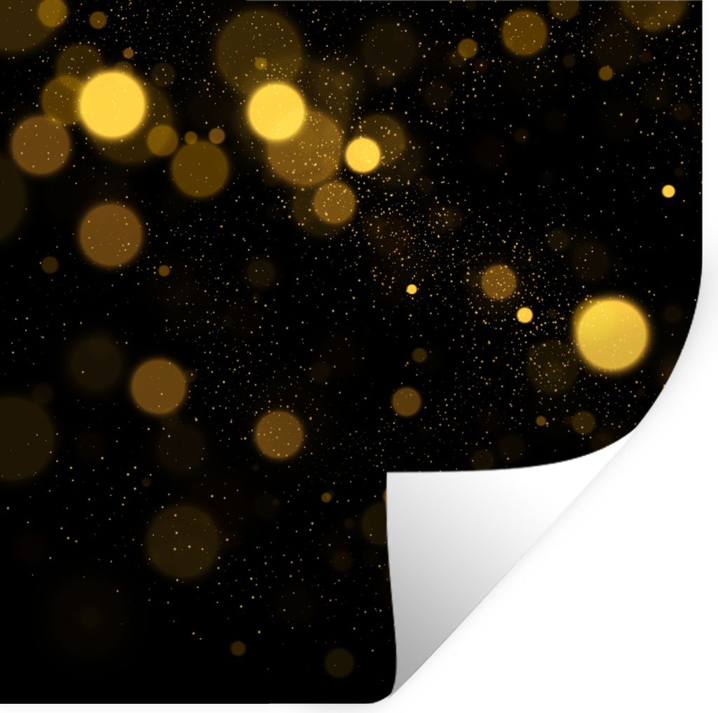MuchoWow Wandtattoo Wandsticker Wandaufkleber Gold - Abstrakt - Luxus - Schwarz 30x30 cm Selbstklebend und Repositionierbar - Repositionierbar - ...