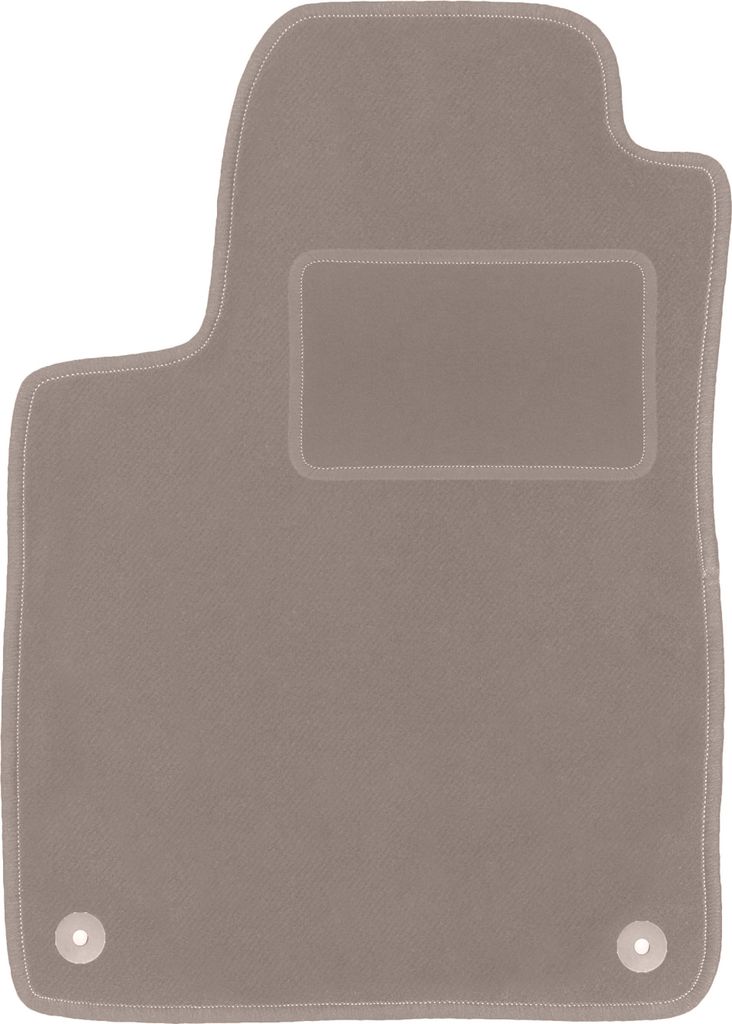 Fahrerfußmatte Velours beige passend für Peugeot RCZ (2010-2015, Coupe) – mit Befestigungen – passgenau