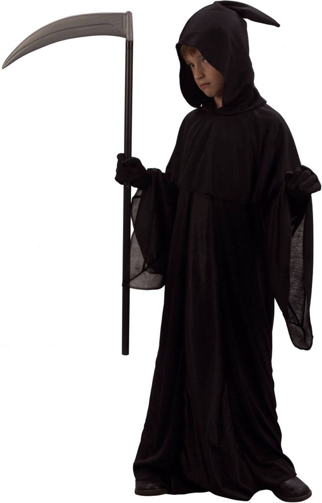 Costume da mietitore per bambini Costume di Halloween nero Immagine del prodotto 