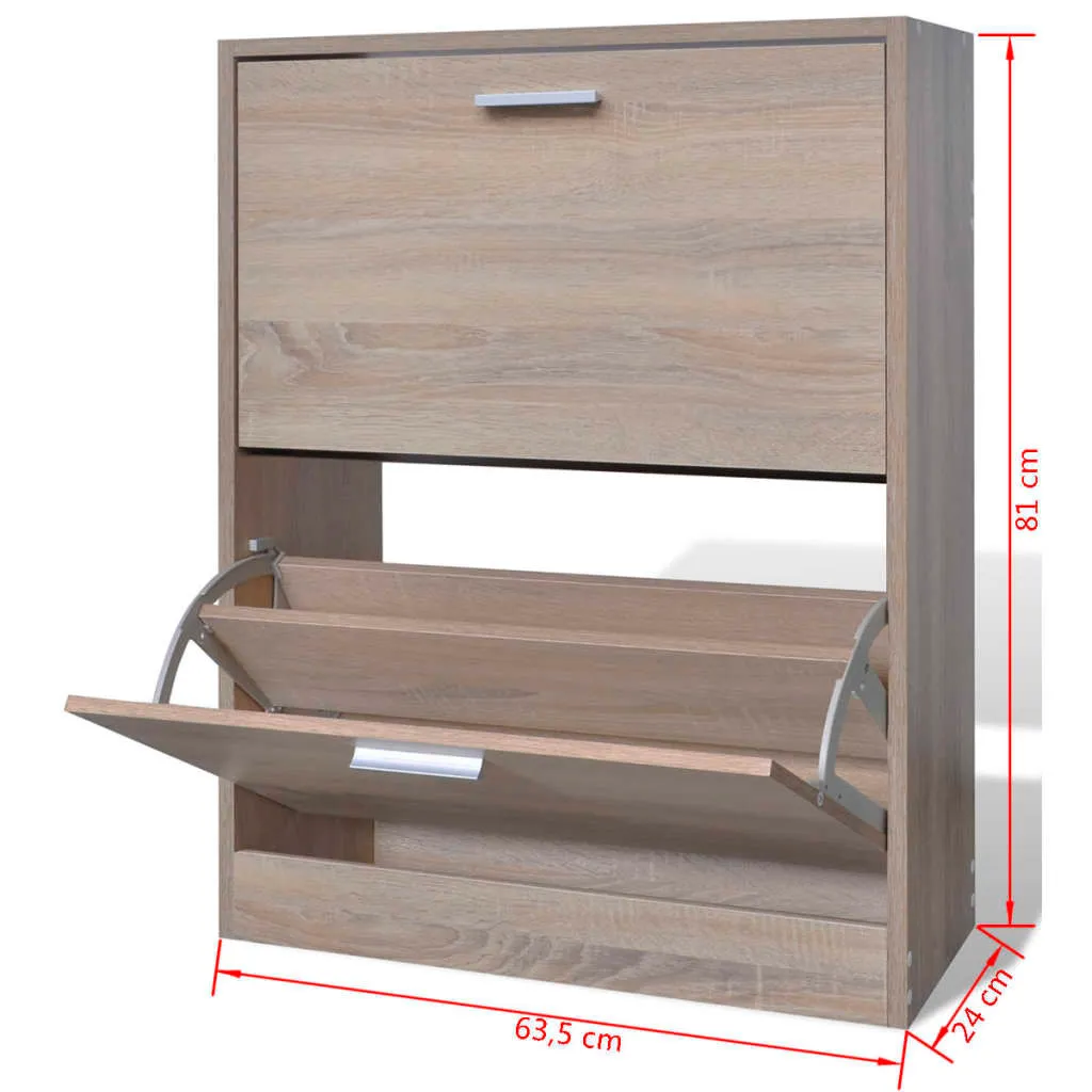 Armoire à chaussures pour entrée en bois de chêne, idéal petits espaces - 12