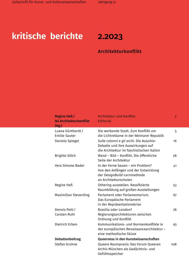 Kritische Berichte : Zeitschrift für Kunst- und Kulturwissenschaften / Jahrgang 51, Heft 2.2023