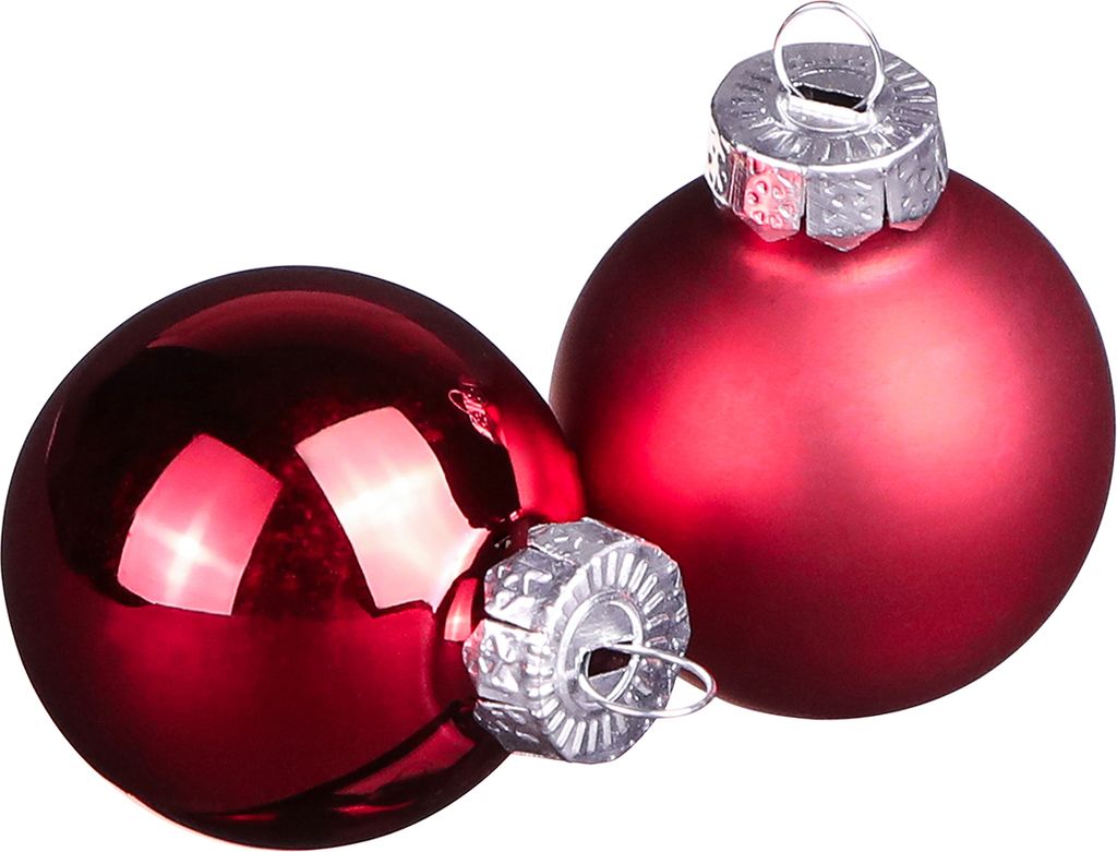 Mini Weihnachtskugeln Rot Glas Matt Glanz Ø3cm, 22 St, Produktbild 