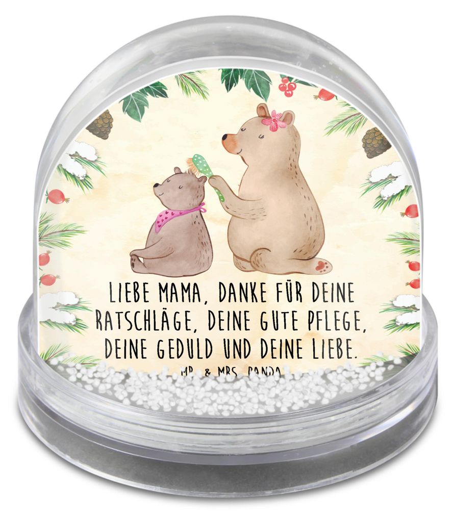 Mr. & Mrs. Panda Schneekugel Bär Kind - Naturpapier - Geschenk, Bären, Schüttelkugel, Muttertag, schnee kugel, Weihnachts, Familie, Mutter, Spru...