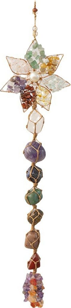 Bunte Naturstein-Hängedekoration mit positiver Heilenergie, handgefertigter Steinanhänger, Ornament, Festivalgeschenk