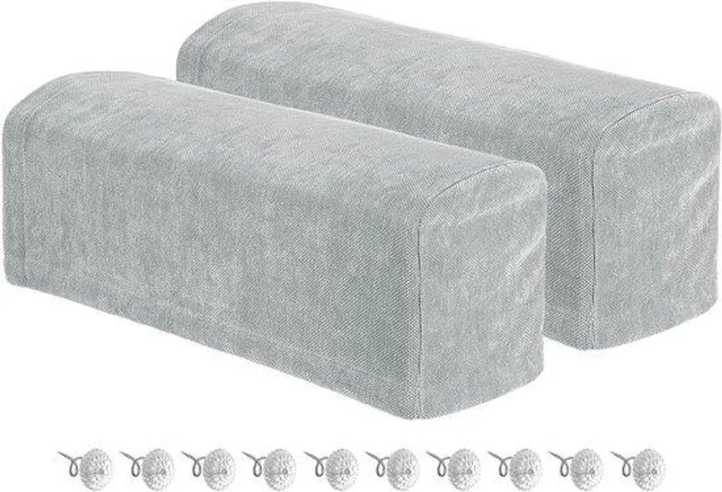 Protège-accoudoirs extensibles gris argent pour fauteuils et banquettes