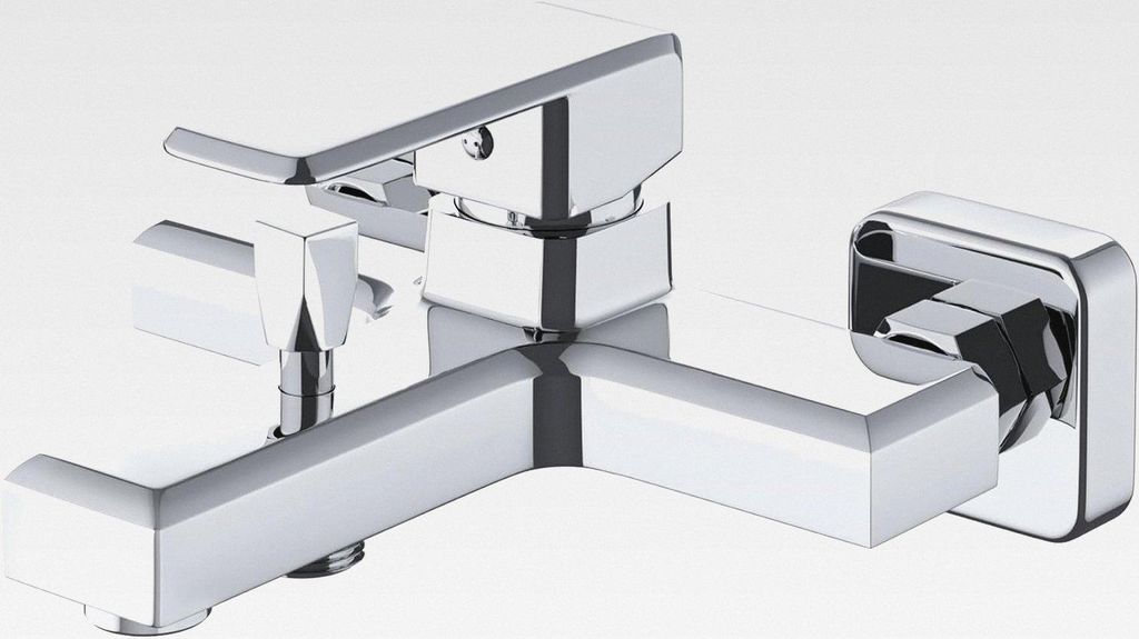 Badewannenarmatur mit Einhebelmischer,Einhand-Wannenbatterie für Badewanne und Dusche,Mischbatterie Badewanne mit Auslauf Länge 17 cm,Chrom