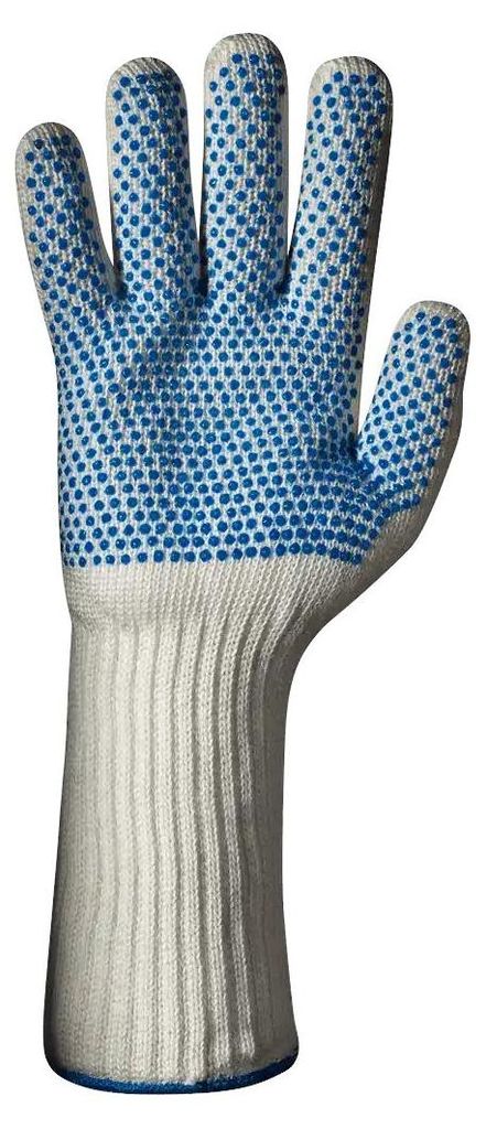 Sir Safety LONG OWEN Hitzeschutzhandschuhe Aramidfaser mit Silikon-Noppen 12 Paar, M, WEISS
