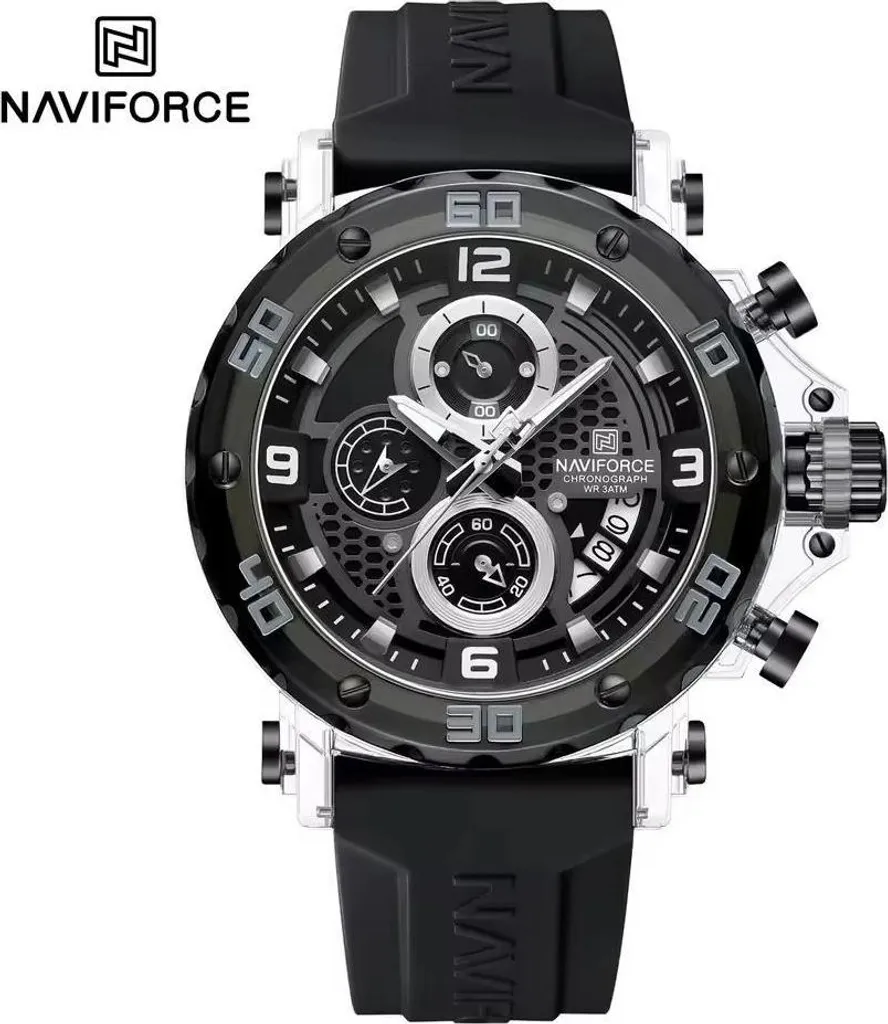 Montre homme antichoc NAVIFORCE MR-38582 noire contre les rayures