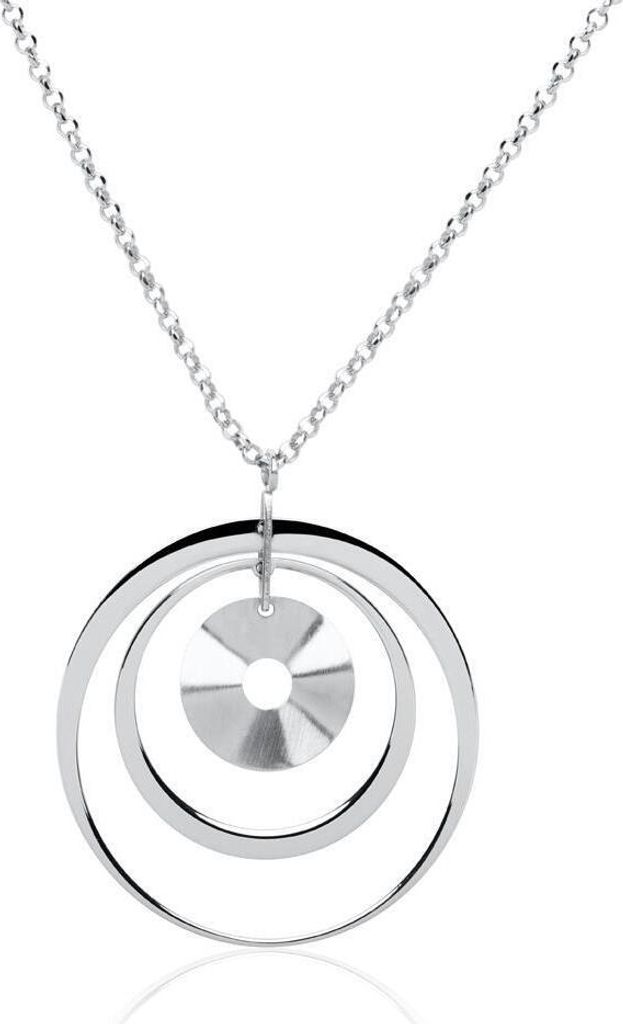 Halskette für Damen aus 925er Sterling Silber, rhodiniert, mit Kreisanhänger