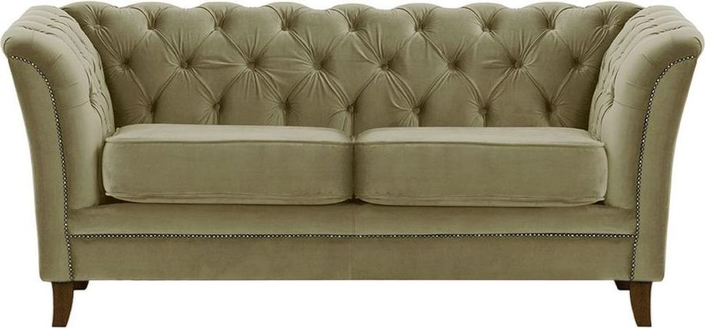 Zweisitzer-Sofa Karin-Velluto 3-dunkle Eiche-rustikales Silber