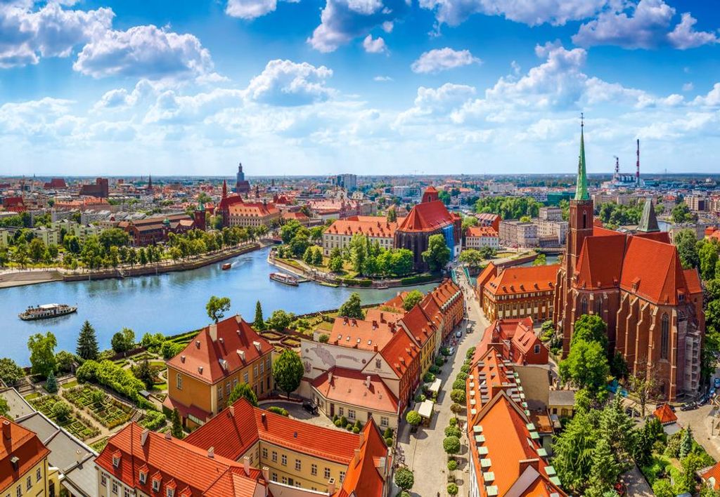 Castorland Puzzle Luftaufnahme von Wroclaw Polen 1000 Teile Puzzle