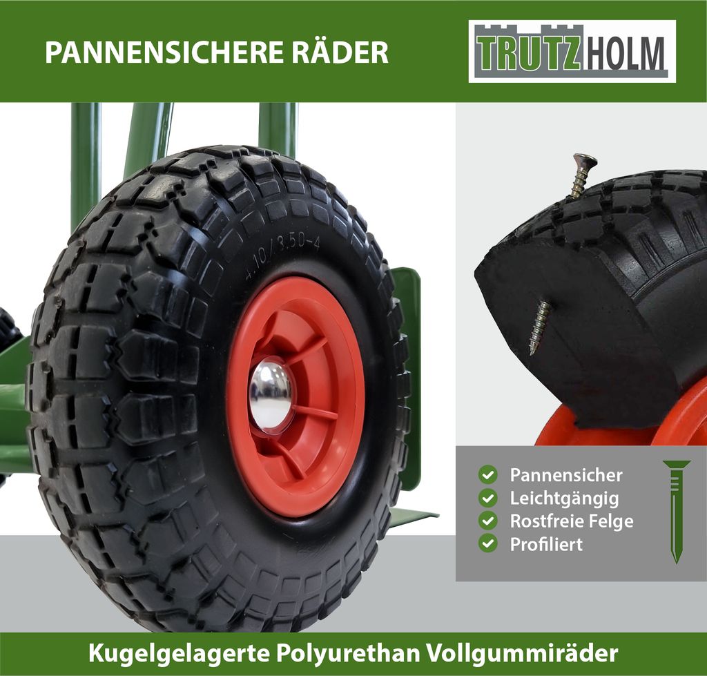 Sackkarre Stahl 200 kg 113 cm Höhe große klappbare Produktbild 5