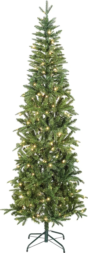 HOMCOM Sapin de Noël artificiel 210 cm slim avec 300 LED et 826 branches