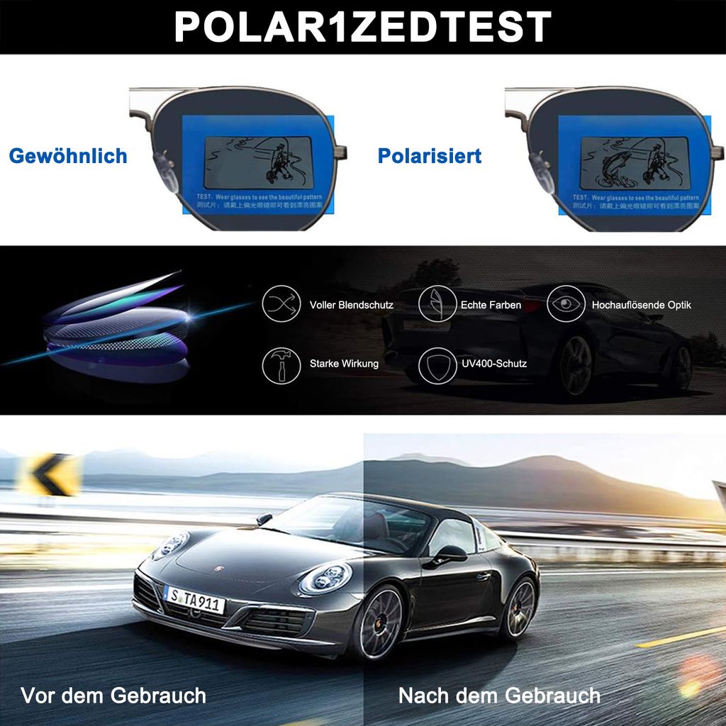 OKWISH Sonnenbrille herren polarisiert,Sonnenbrille damen Produktbild 3