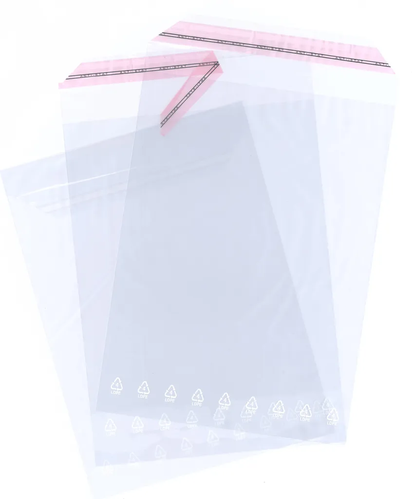 100 Sachets Plastiques Autocollants 25x36cm Renforcés Épaisseur 70µ