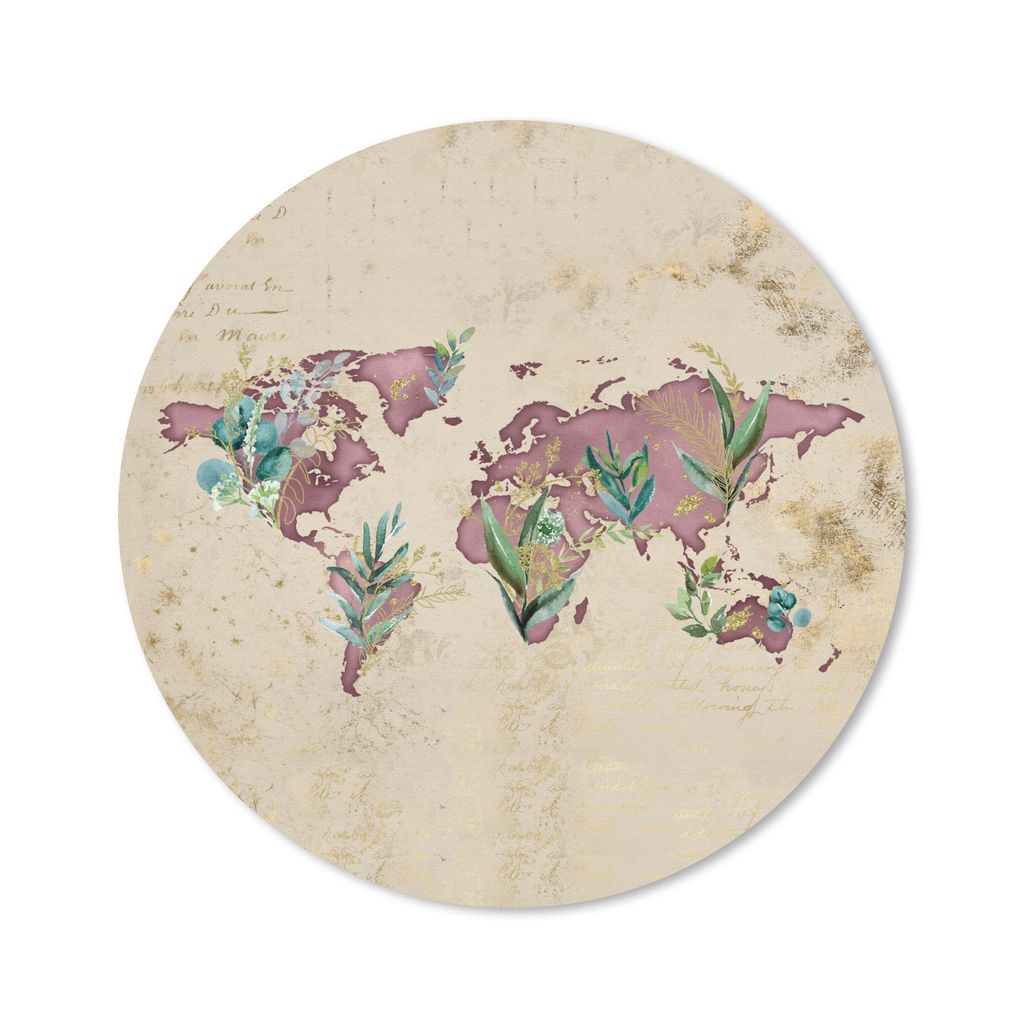 MuchoWow Mauspad Mousepad Weltkarte - Lila - Vintage 20x20 cm - Mousepads - Maus Mat - Pad - Mausunterlage - Schreibtischmatte