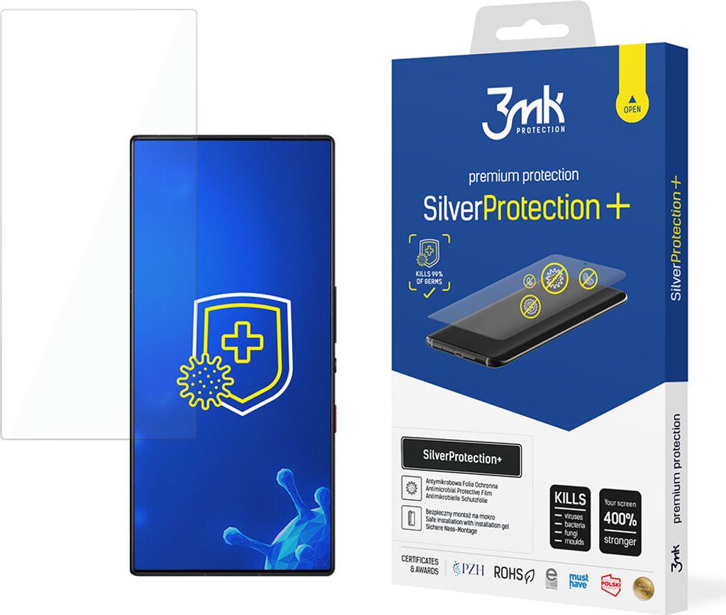 3mk Display Antimikrobielle Schutzfolie SilverProtection+ für Nubia Red Magic 9 Pro 0,21mm Self-Heal