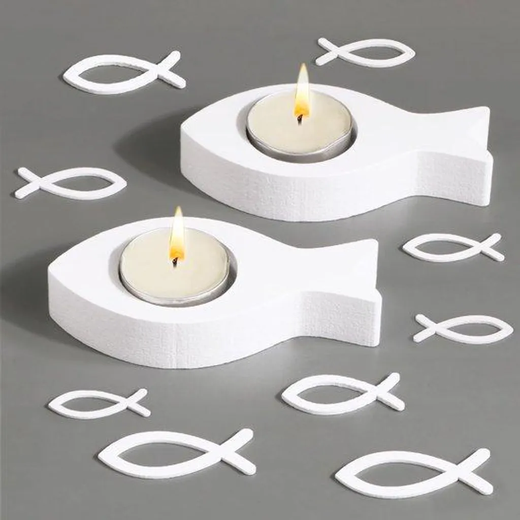 Petit porte-bougie en bois blanc lot de 2 supports artisanaux de 4cm